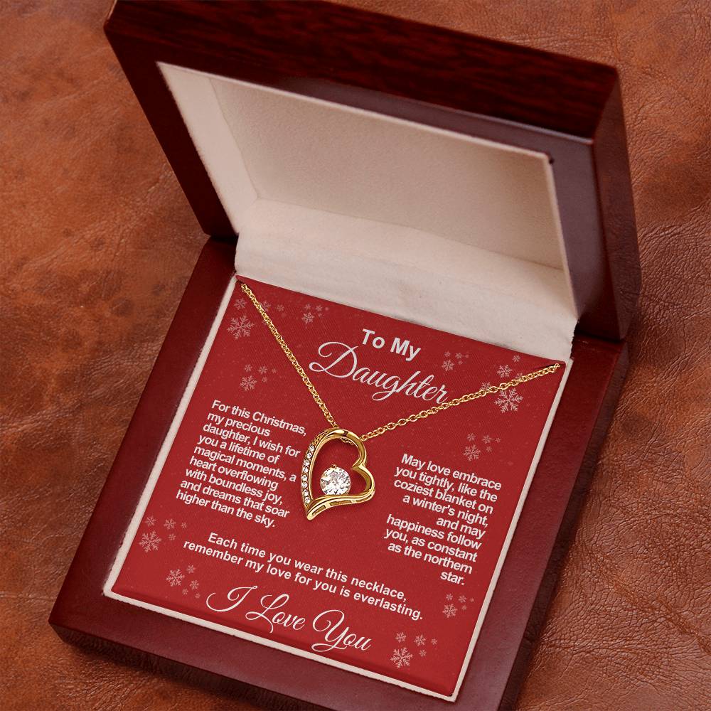 Daughter's Everlasting Love Necklace - A Christmas Wish of Joy and Dreams