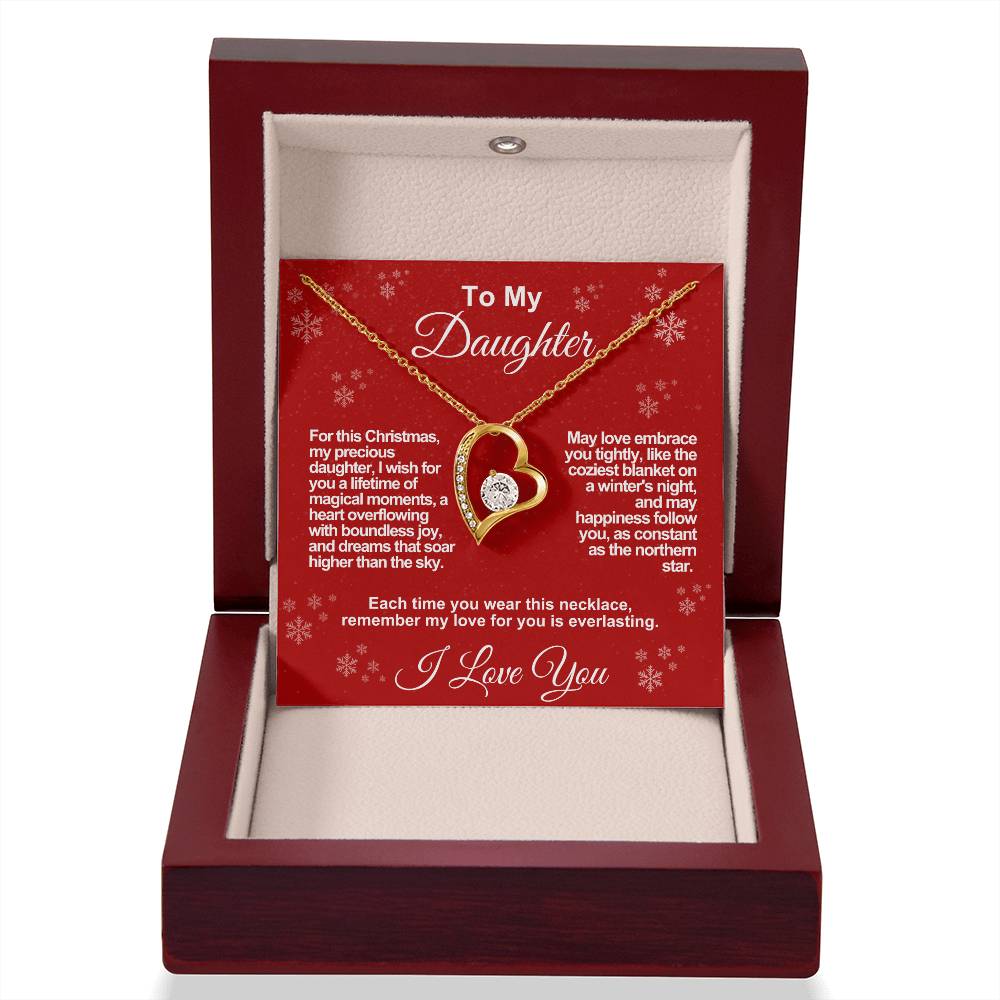 Daughter's Everlasting Love Necklace - A Christmas Wish of Joy and Dreams