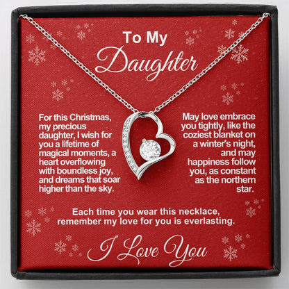 Daughter's Everlasting Love Necklace - A Christmas Wish of Joy and Dreams