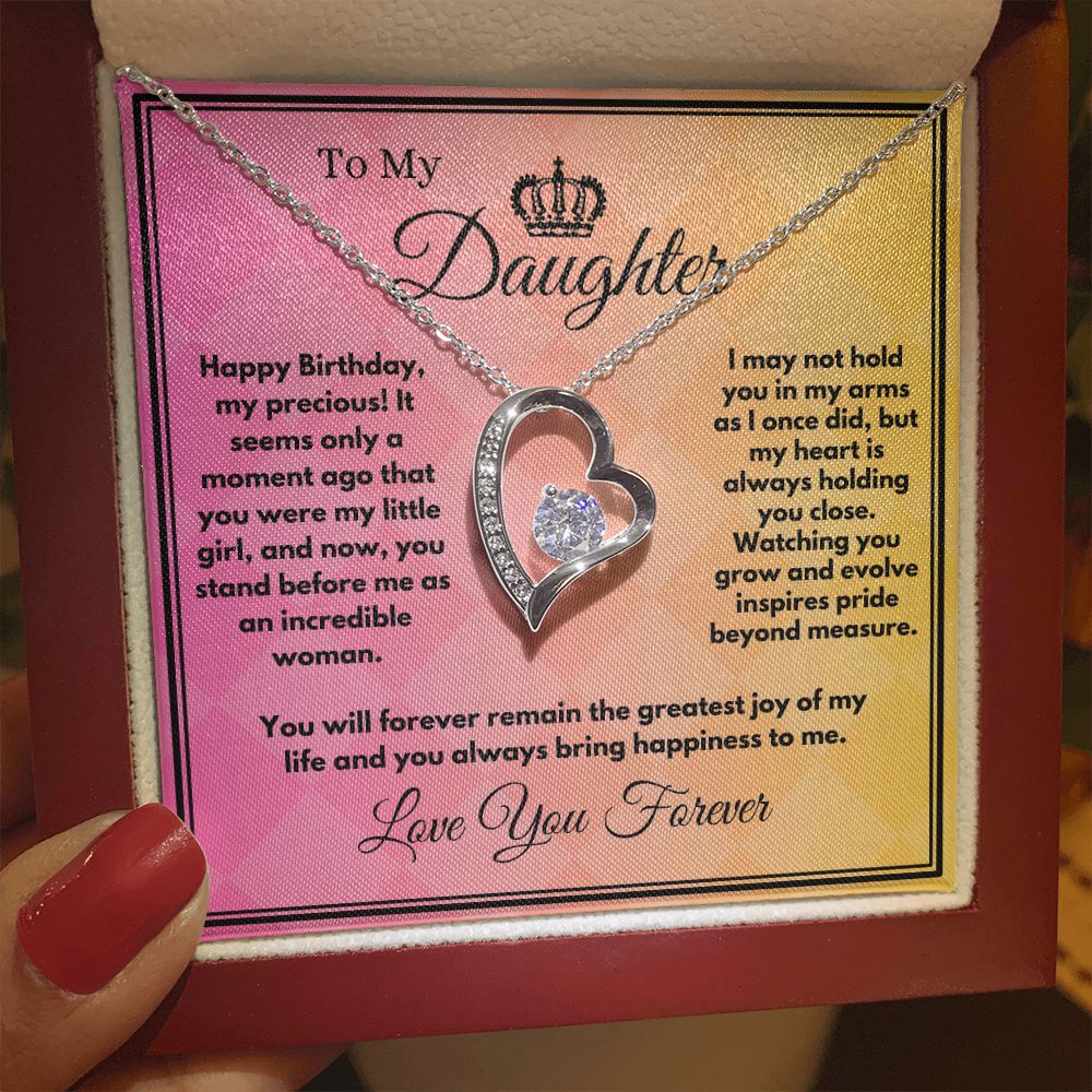 Birthday Gift To Daughter, Heart Jewelry Necklace With A Message Card In A Box, Unique Gifts Ideas To Daughter/Stepdaughter, Bday Present From Parents - Zahlia