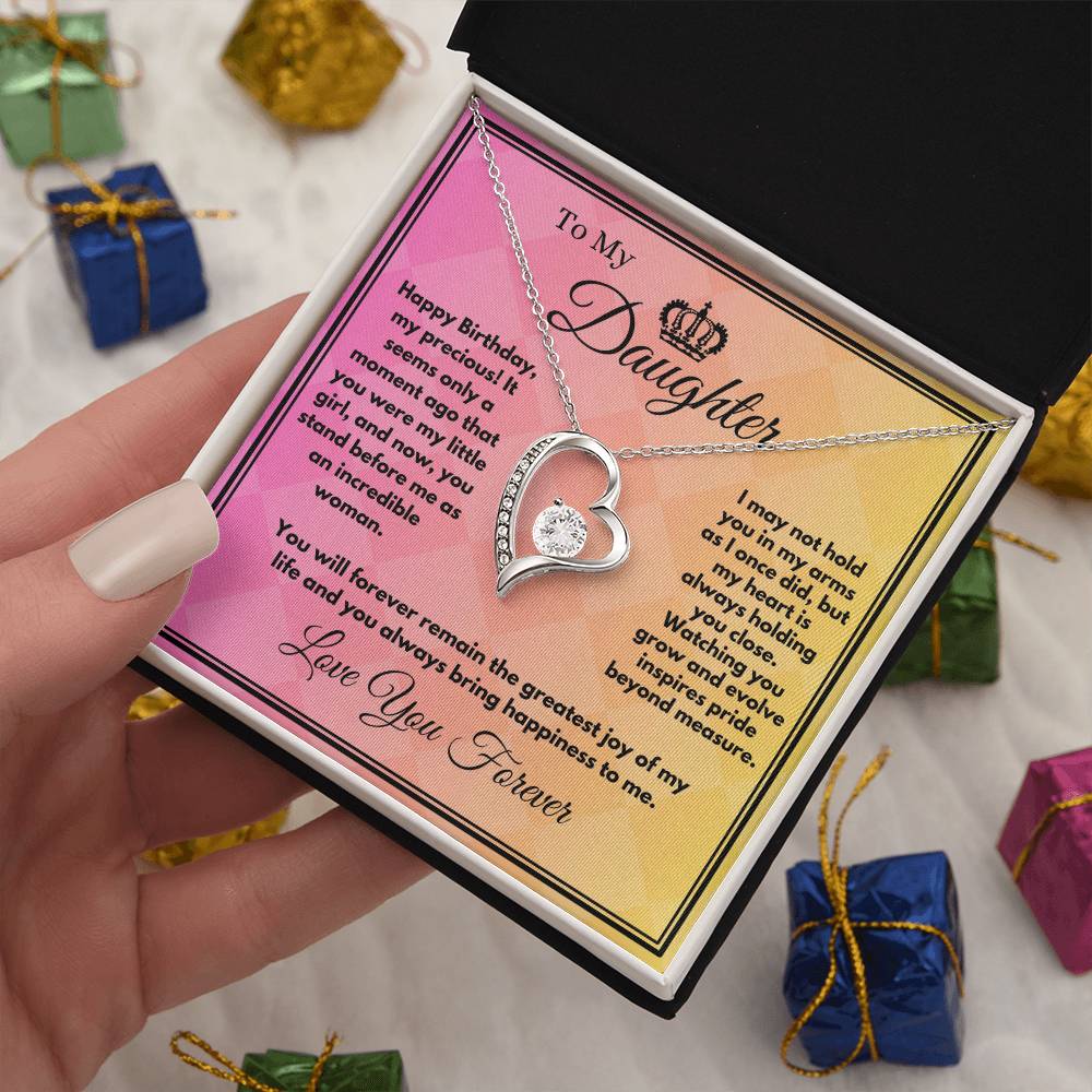 Birthday Gift To Daughter, Heart Jewelry Necklace With A Message Card In A Box, Unique Gifts Ideas To Daughter/Stepdaughter, Bday Present From Parents - Zahlia