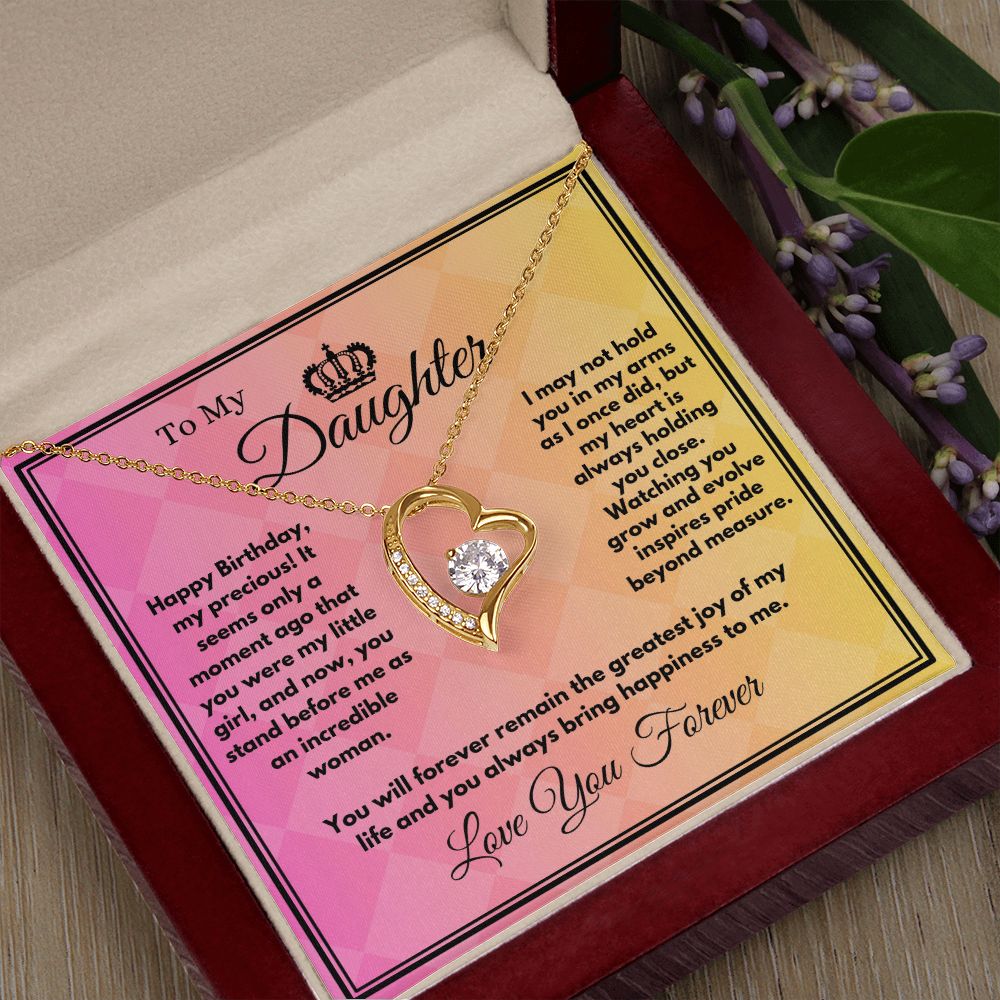 Birthday Gift To Daughter, Heart Jewelry Necklace With A Message Card In A Box, Unique Gifts Ideas To Daughter/Stepdaughter, Bday Present From Parents - Zahlia