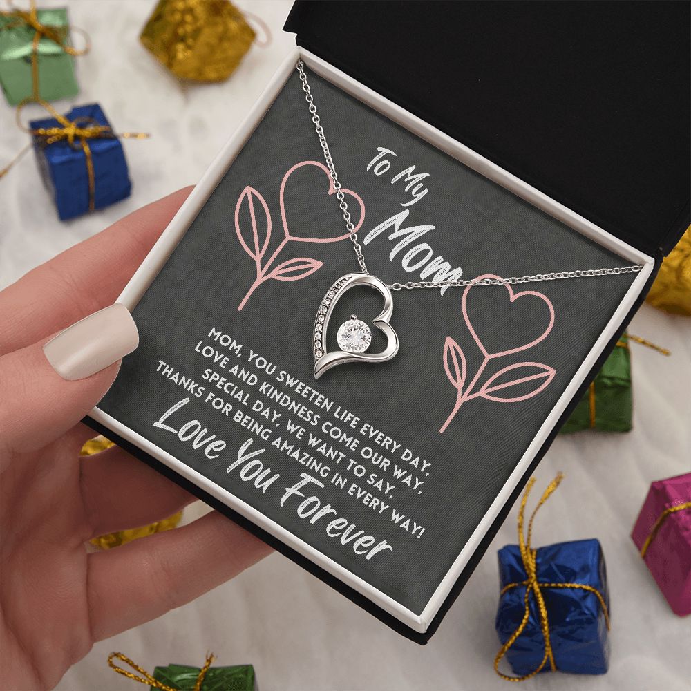 Birthday Gift To Mom, Daughter/Son Jewelry Necklace With A Message Card In A Box, Unique Gifts Ideas For Mother's Day/Bday/Xmas, Elegant Women Jewelry Pendant To Her - Zahlia