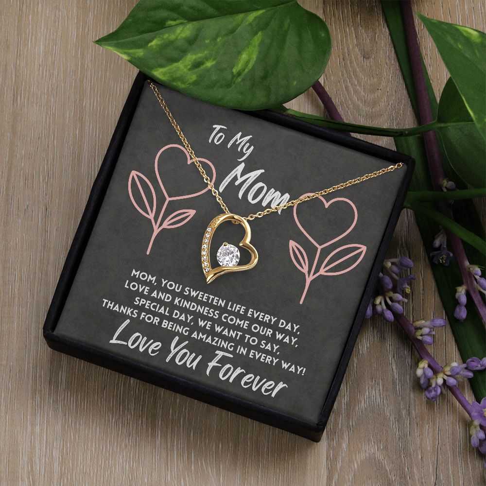 Birthday Gift To Mom, Daughter/Son Jewelry Necklace With A Message Card In A Box, Unique Gifts Ideas For Mother's Day/Bday/Xmas, Elegant Women Jewelry Pendant To Her - Zahlia