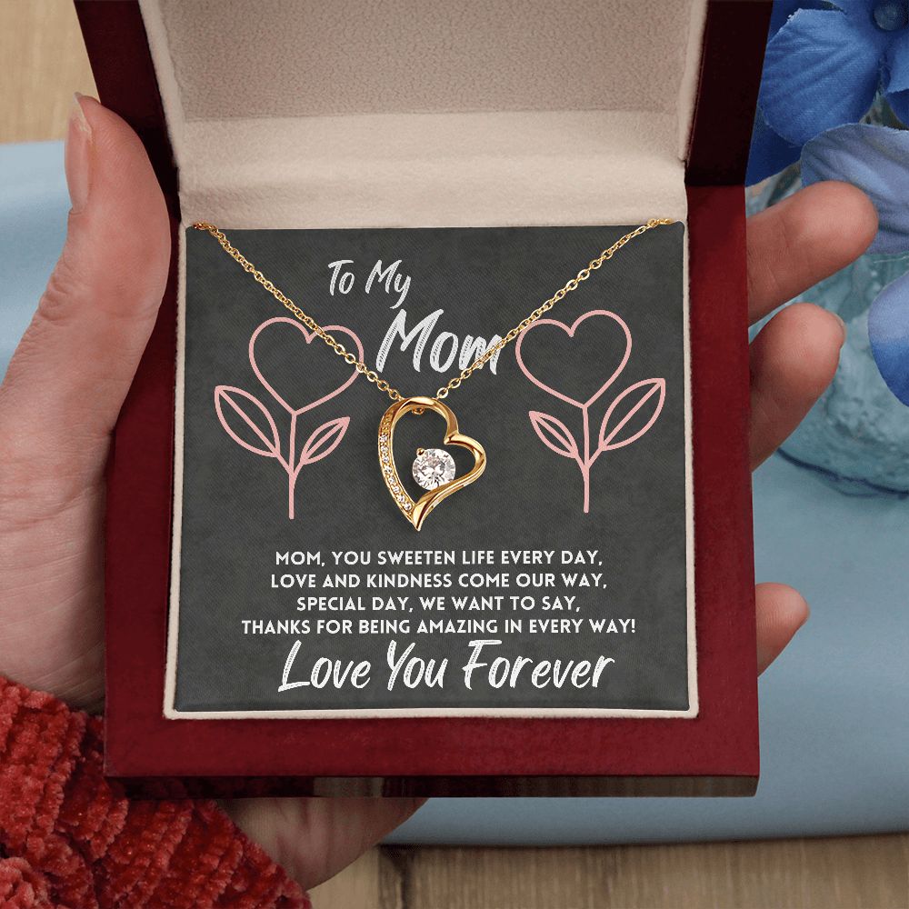 Birthday Gift To Mom, Daughter/Son Jewelry Necklace With A Message Card In A Box, Unique Gifts Ideas For Mother's Day/Bday/Xmas, Elegant Women Jewelry Pendant To Her - Zahlia