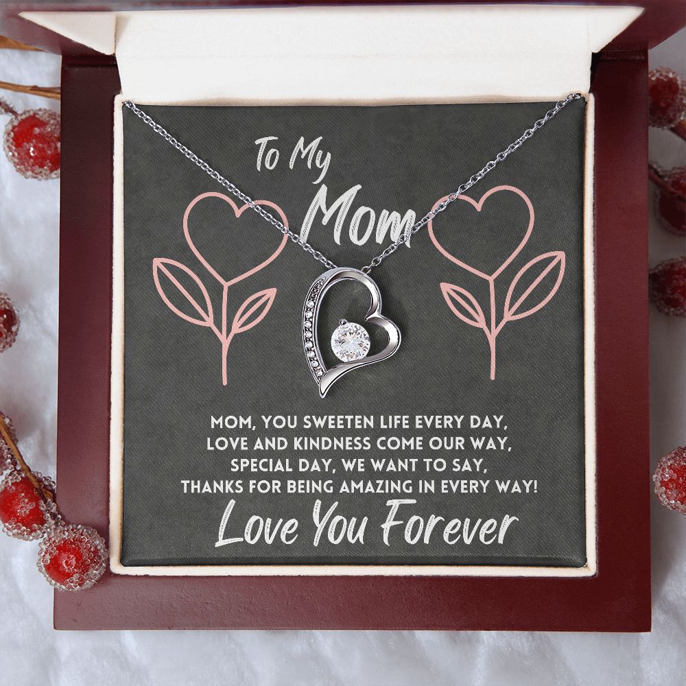 Birthday Gift To Mom, Daughter/Son Jewelry Necklace With A Message Card In A Box, Unique Gifts Ideas For Mother's Day/Bday/Xmas, Elegant Women Jewelry Pendant To Her - Zahlia