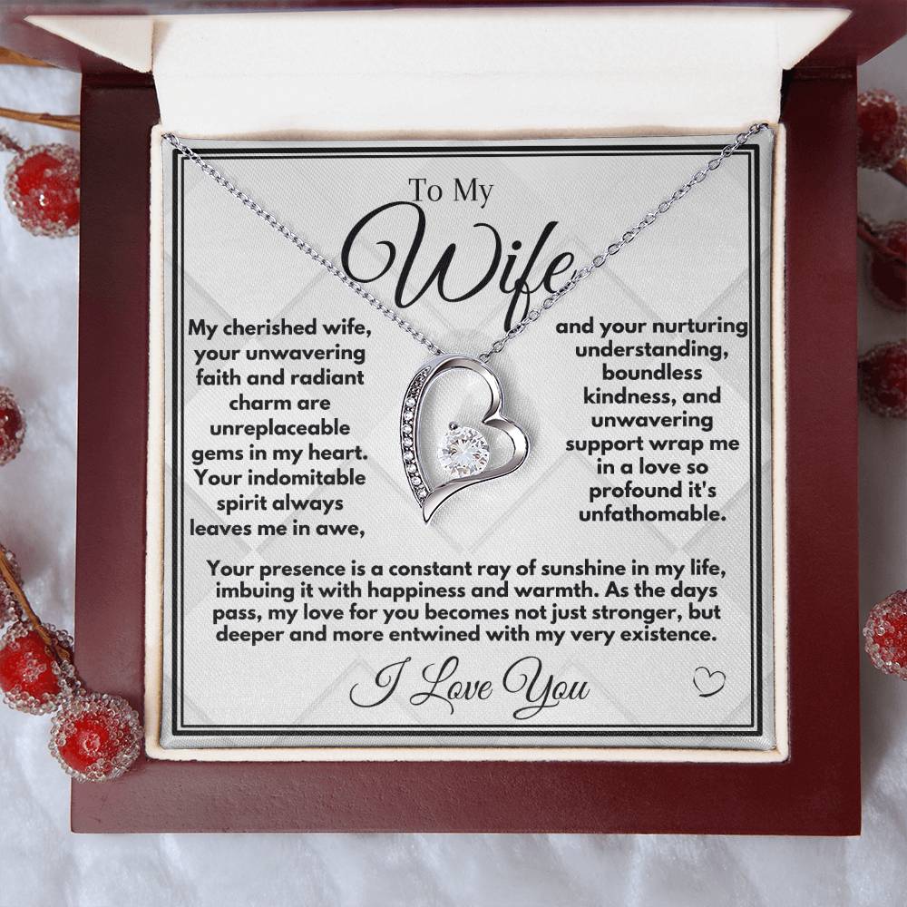 Birthday Gift To Wife, Heart Jewelry Necklace With A Message Card In A Box, Unique Gift Ideas For Bday/Anniversary, Jewelry Pendant Present From Husband - Zahlia