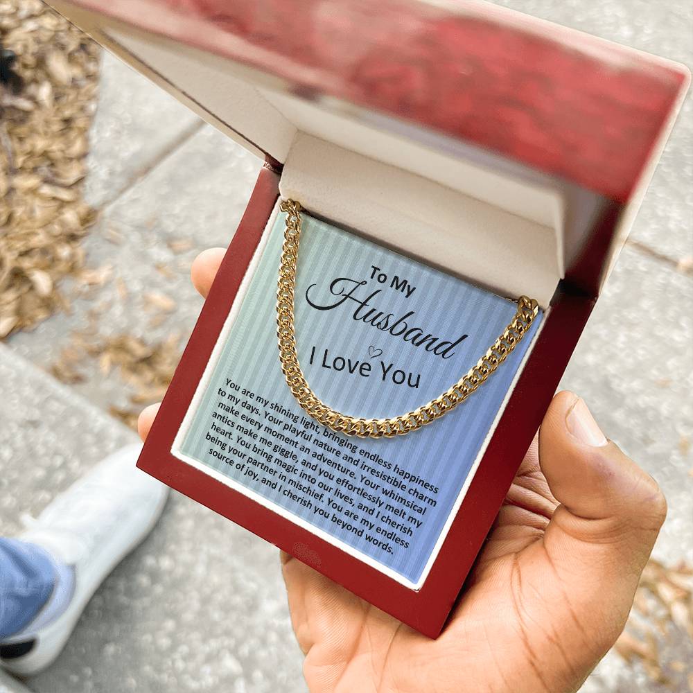 Birthday Gifts Ideas To My Husband/Soulmate, Cuban Chain Necklace With A Message Card In A Gift Box, Mens Jewelry Present From Wife, Unique Presents To Hubby - Zahlia