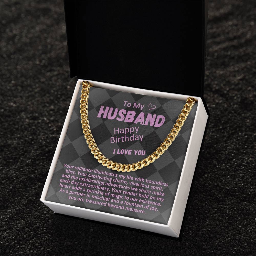 Birthday Gifts Ideas To My Husband/Soulmate, Cuban Chain Necklace With A Message Card In A Gift Box, Mens Jewelry Present To Hubby From Wife - Zahlia