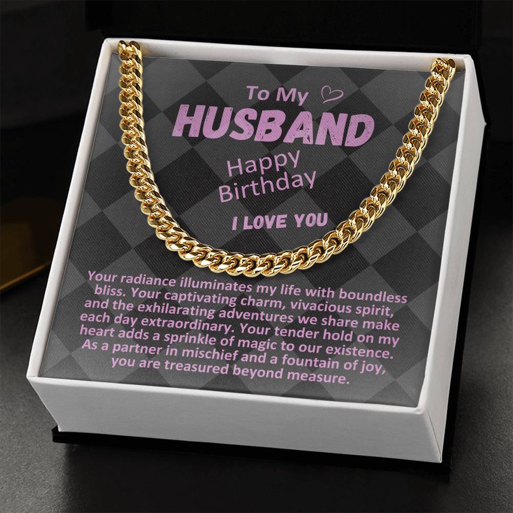 Birthday Gifts Ideas To My Husband/Soulmate, Cuban Chain Necklace With A Message Card In A Gift Box, Mens Jewelry Present To Hubby From Wife - Zahlia