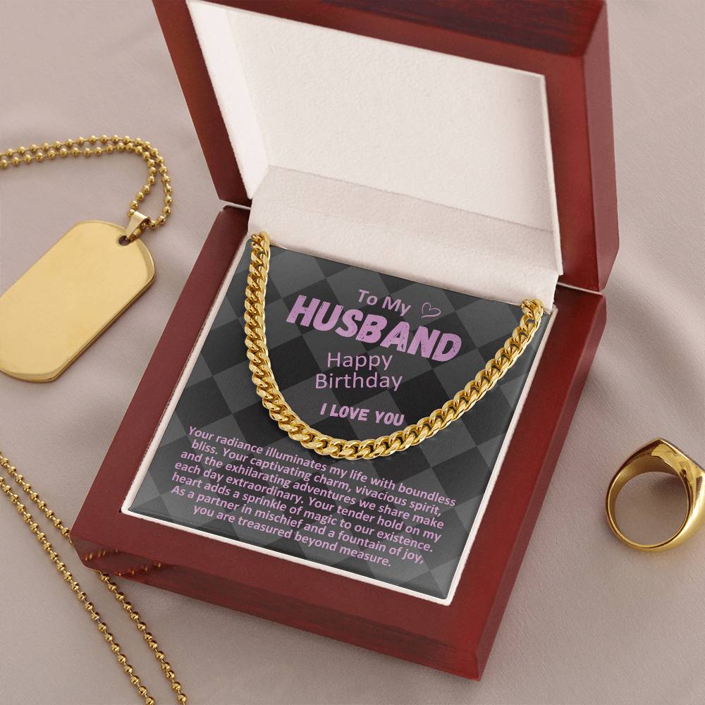 Birthday Gifts Ideas To My Husband/Soulmate, Cuban Chain Necklace With A Message Card In A Gift Box, Mens Jewelry Present To Hubby From Wife - Zahlia