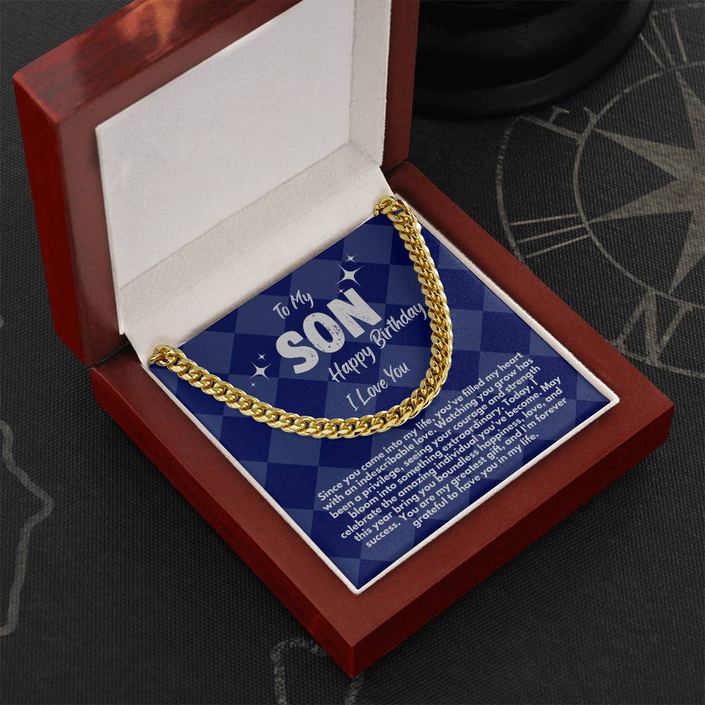 Cool Birthday Gift Ideas For My Son, Cuban Chain Necklace With A Message Card In A Gift Box, Jewelry Present From Mom/Dad/Parents, Jewelry Presents For Him - Zahlia