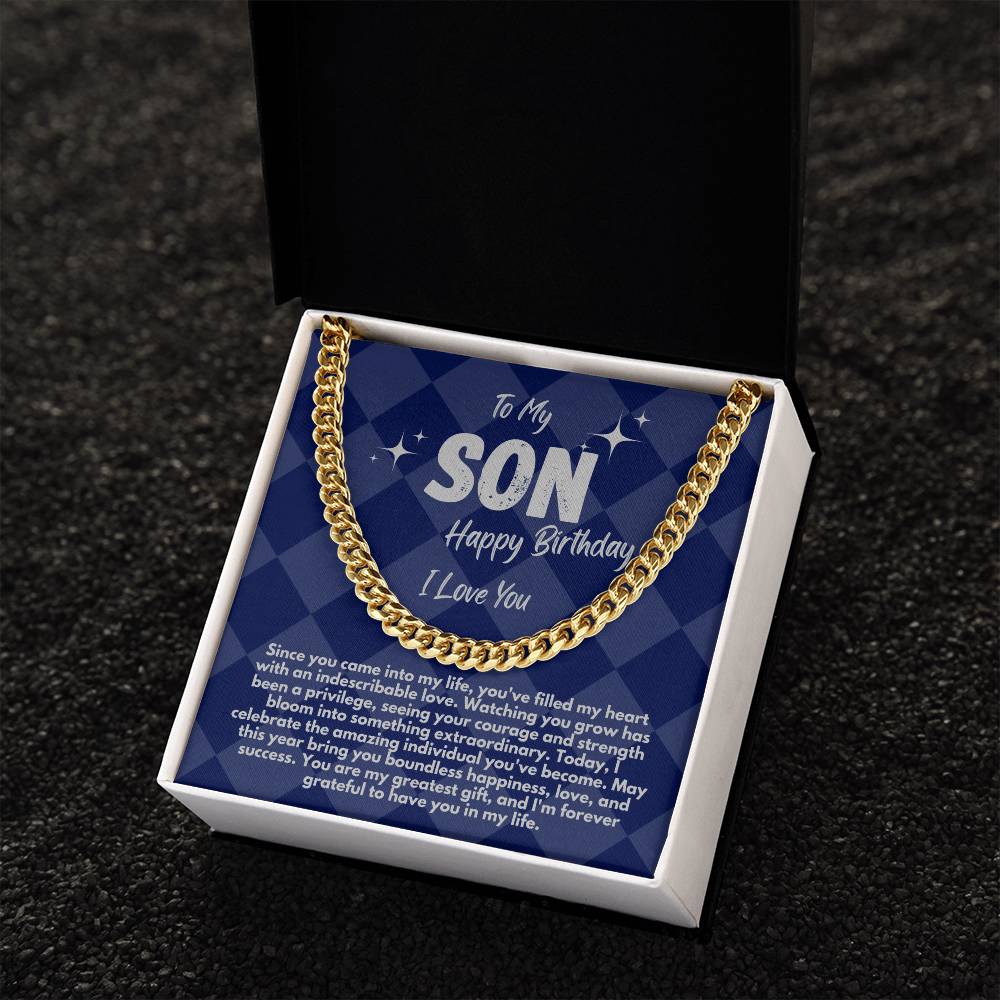 Cool Birthday Gift Ideas For My Son, Cuban Chain Necklace With A Message Card In A Gift Box, Jewelry Present From Mom/Dad/Parents, Jewelry Presents For Him - Zahlia