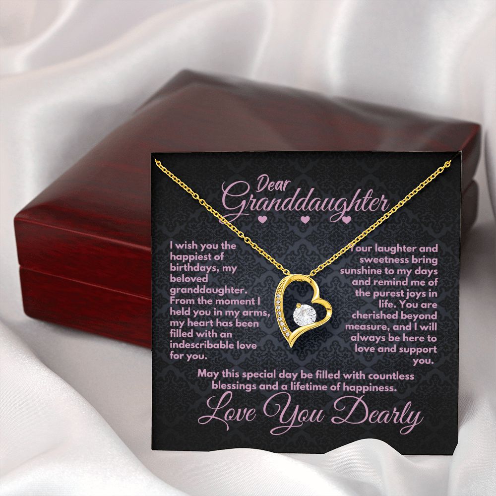 Cute Jewelry Birthday Gift Ideas For Granddaughter, Cute Heart Necklace Present With A Message Card In A Gift Box, Unique Bday Present For Grandchild/Grandkid - Zahlia