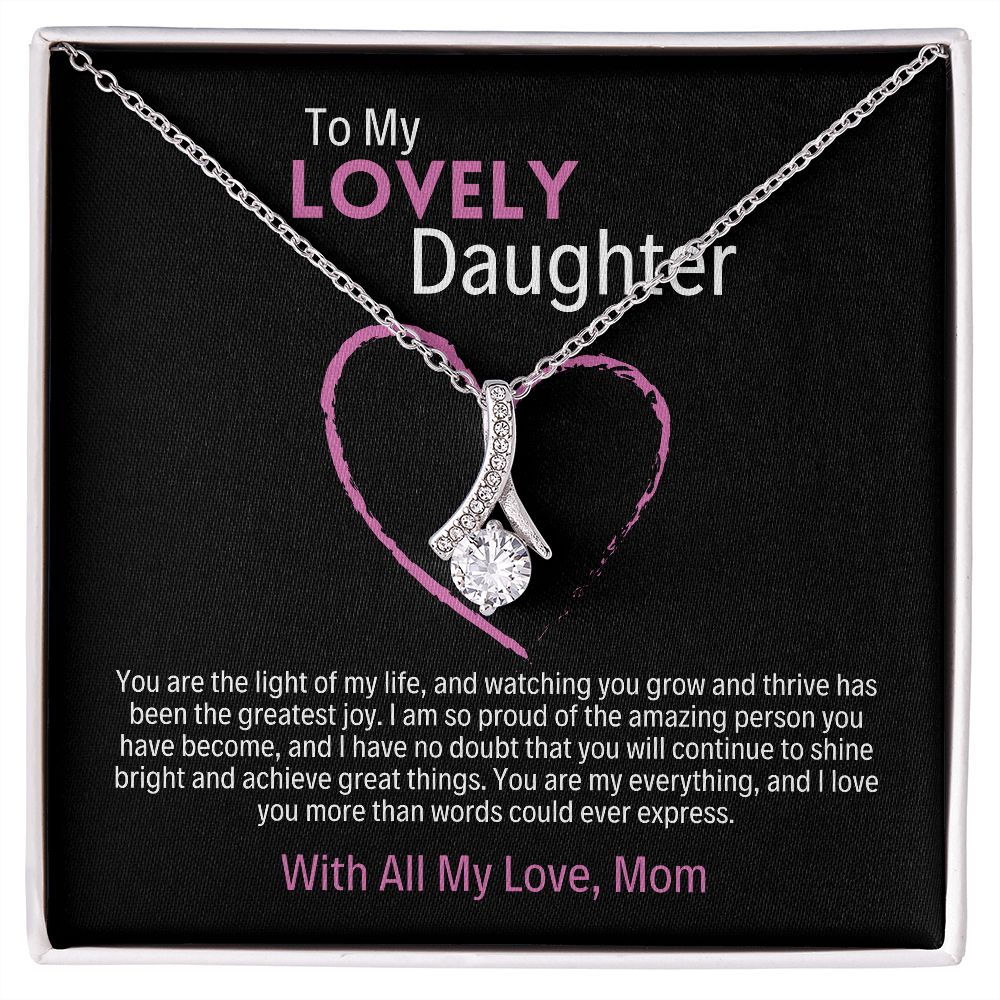 Gift To My Daughter For Her Birthday, Unique Jewelry Necklace Present With A Heartfelt Message Card In A Box From Mommy, Graduation Gift Ideas For My Baby Girl Big Day - Zahlia