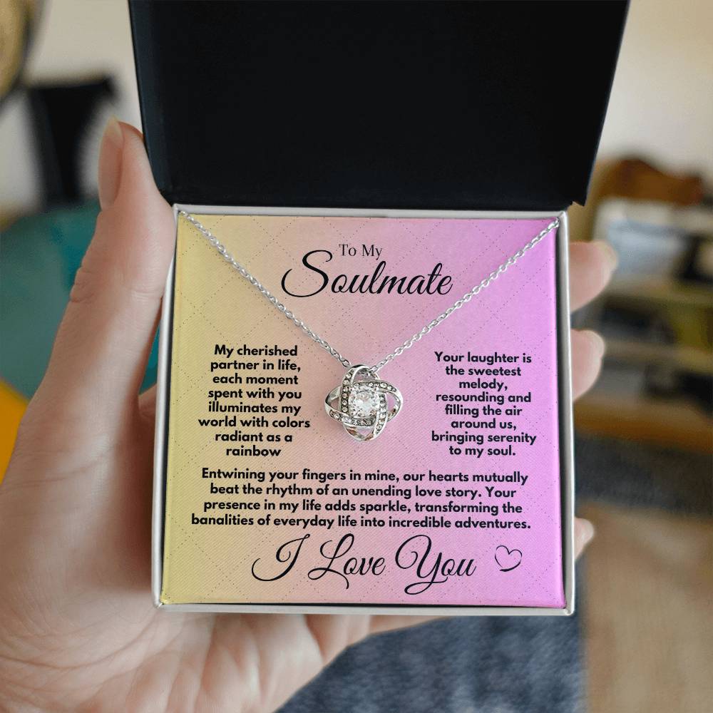 Gift To My Soulmate/Partner In Life For Birthday/Anniversary, Love Knot Jewelry Necklace With A Message Card In A Box, Unique Gifts Ideas From Husband/Partner - Zahlia