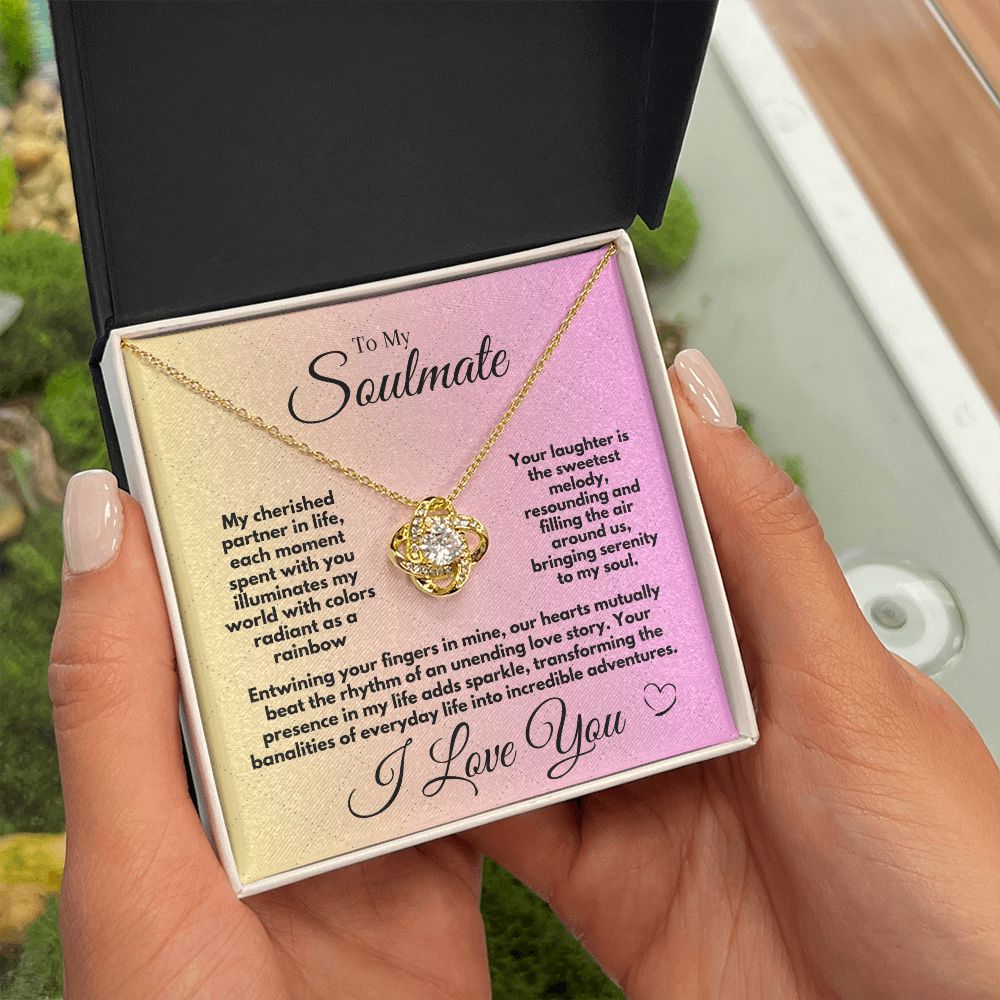 Gift To My Soulmate/Partner In Life For Birthday/Anniversary, Love Knot Jewelry Necklace With A Message Card In A Box, Unique Gifts Ideas From Husband/Partner - Zahlia