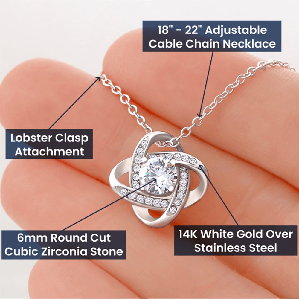 Gift To My Soulmate/Wife, Elegant Love Knot Necklace With Message In A Gift Box, Jewelry Present From Hubby, Unique Pendant Gifts Ideas To My Soulmate In Life - Zahlia