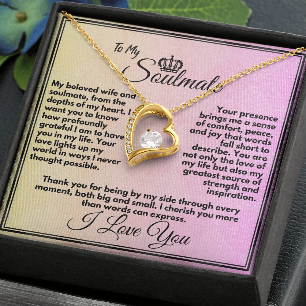 Gift To My Wife/Soulmate, Elegant Heart Necklace With Message In A Gift Box, Jewelry Present For My Wife/Partner, Unique Gift Ideas To My Soulmate In Life - Zahlia