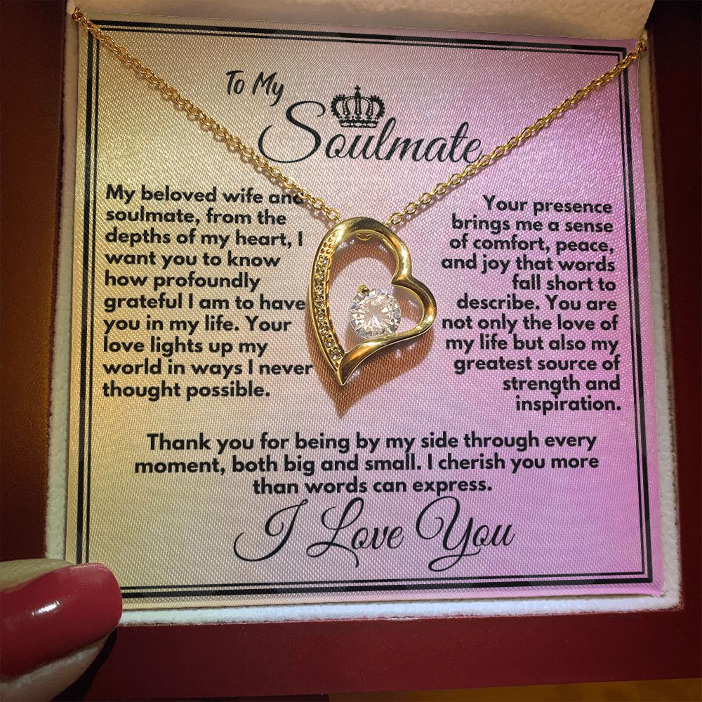 Gift To My Wife/Soulmate, Elegant Heart Necklace With Message In A Gift Box, Jewelry Present For My Wife/Partner, Unique Gift Ideas To My Soulmate In Life - Zahlia