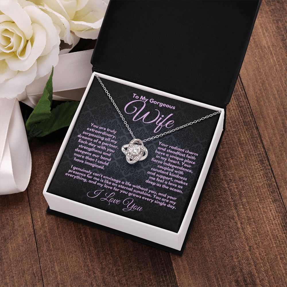 Gift to Wife On Her Birthday/Anniversary, Love Knot Jewelry Necklace With A Message Card In A Lovely Box, Unique Bday Gifts Ideas For Women, Present From Husband - Zahlia