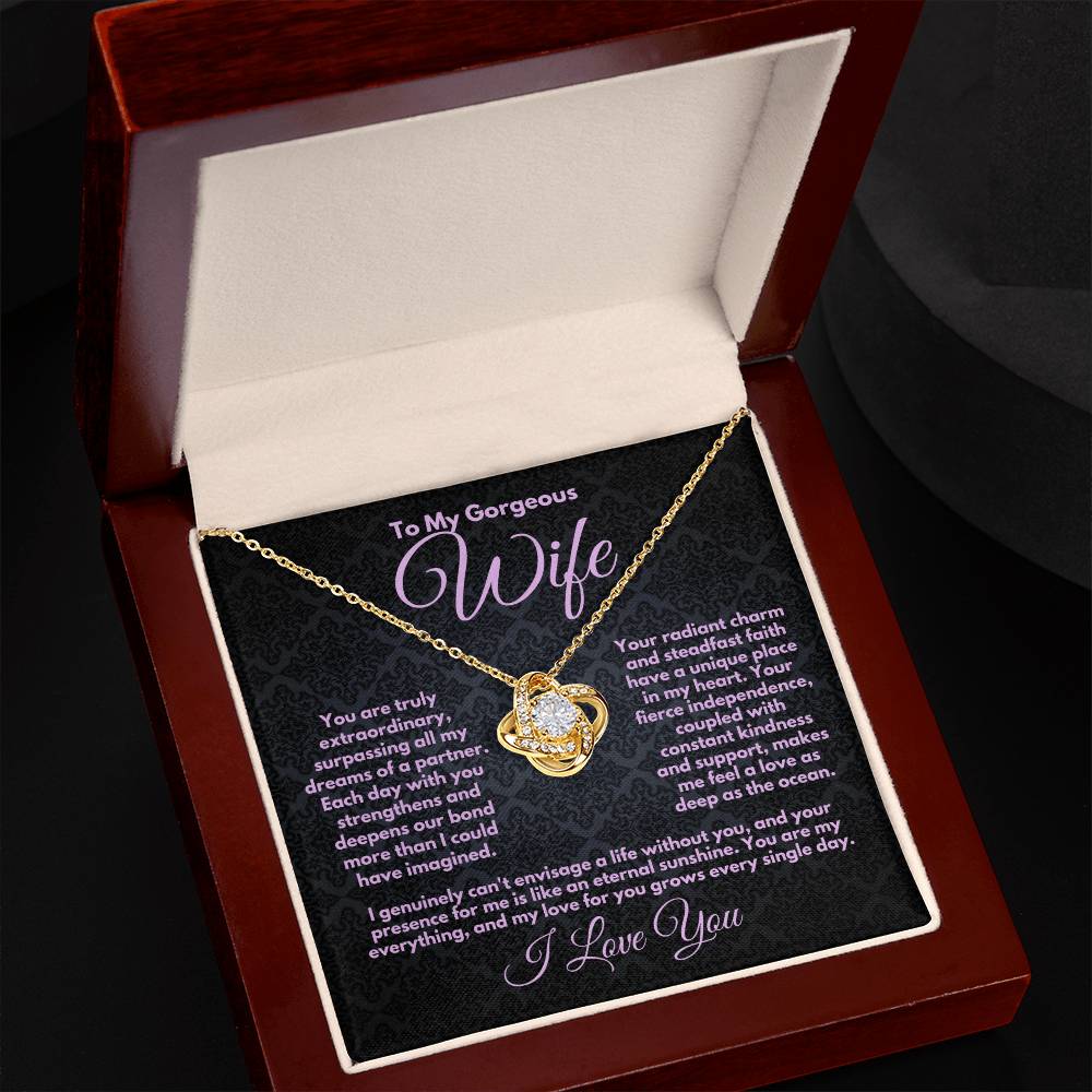 Gift to Wife On Her Birthday/Anniversary, Love Knot Jewelry Necklace With A Message Card In A Lovely Box, Unique Bday Gifts Ideas For Women, Present From Husband - Zahlia