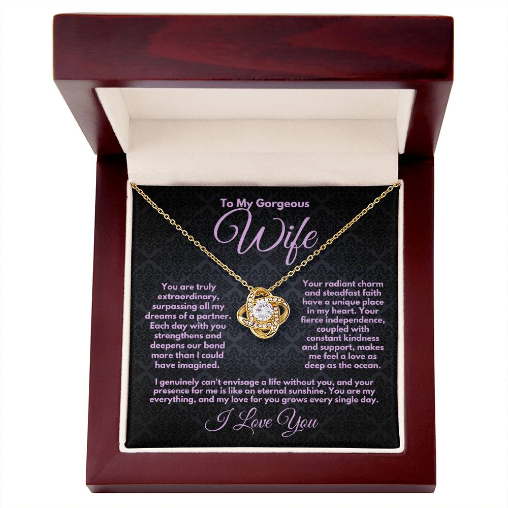 Gift to Wife On Her Birthday/Anniversary, Love Knot Jewelry Necklace With A Message Card In A Lovely Box, Unique Bday Gifts Ideas For Women, Present From Husband - Zahlia