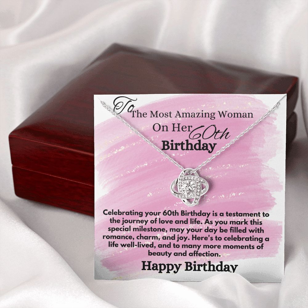 Happy 60th Birthday Jewelry Gift For Her, Elegant Necklace Gifts Ideas With A Heartfelt Message Card In A Box, Women's Jewelry Present, Gift From Hubby To His Soulmate - Zahlia