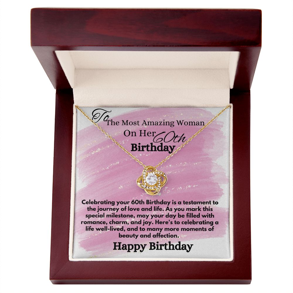 Happy 60th Birthday Jewelry Gift For Her, Elegant Necklace Gifts Ideas With A Heartfelt Message Card In A Box, Women's Jewelry Present, Gift From Hubby To His Soulmate - Zahlia