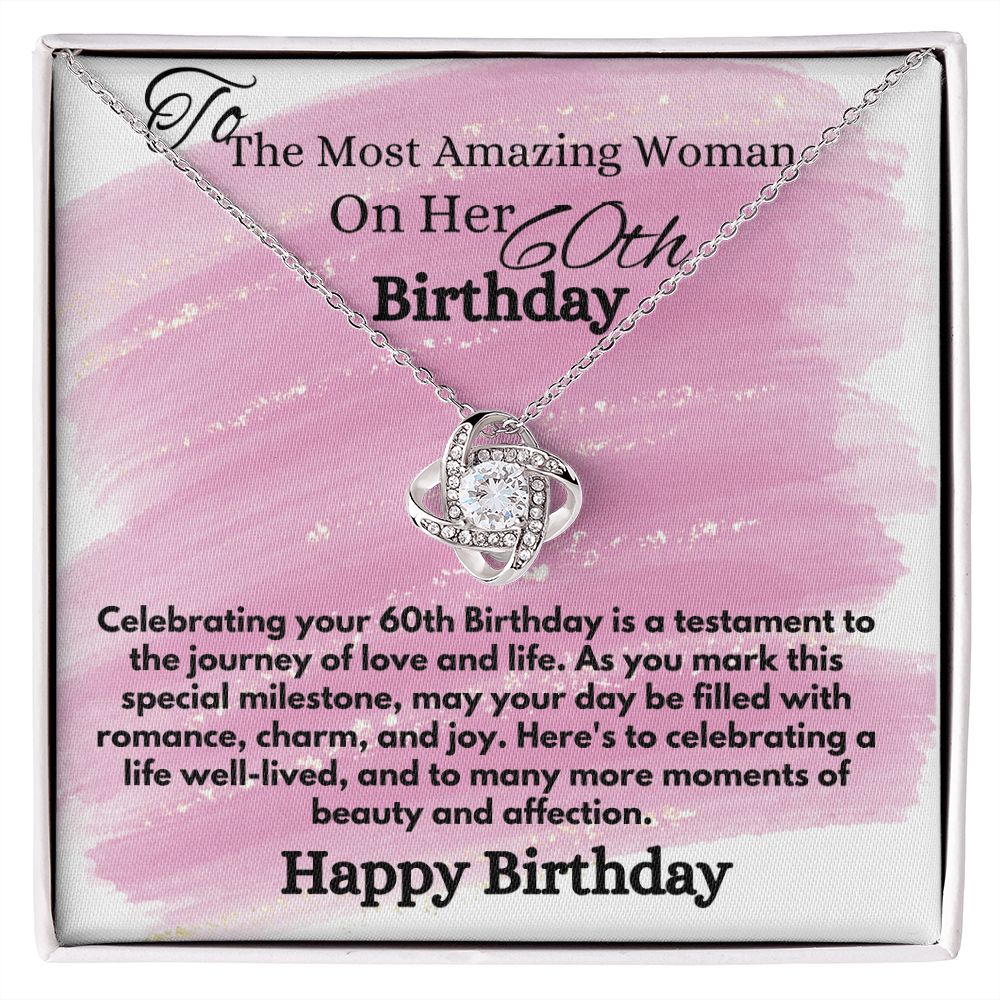 Happy 60th Birthday Jewelry Gift For Her, Elegant Necklace Gifts Ideas With A Heartfelt Message Card In A Box, Women's Jewelry Present, Gift From Hubby To His Soulmate - Zahlia